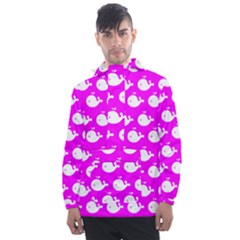 Cute Whale Illustration Pattern Men s Front Pocket Pullover Windbreaker by GardenOfOphir