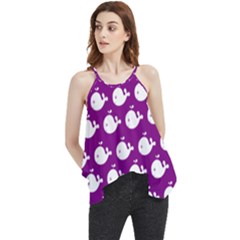 Cute Whale Illustration Pattern Flowy Camisole Tank Top by GardenOfOphir