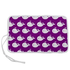 Cute Whale Illustration Pattern Pen Storage Case (l) by GardenOfOphir