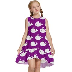 Cute Whale Illustration Pattern Kids  Frill Swing Dress by GardenOfOphir