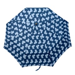 Blue Cute Baby Socks Illustration Pattern Folding Umbrellas by GardenOfOphir