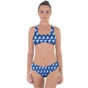 Blue Cute Baby Socks Illustration Pattern Criss Cross Bikini Set View1