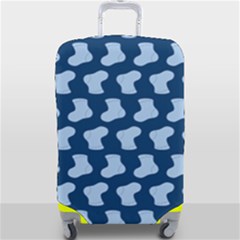 Blue Cute Baby Socks Illustration Pattern Luggage Cover (large) by GardenOfOphir