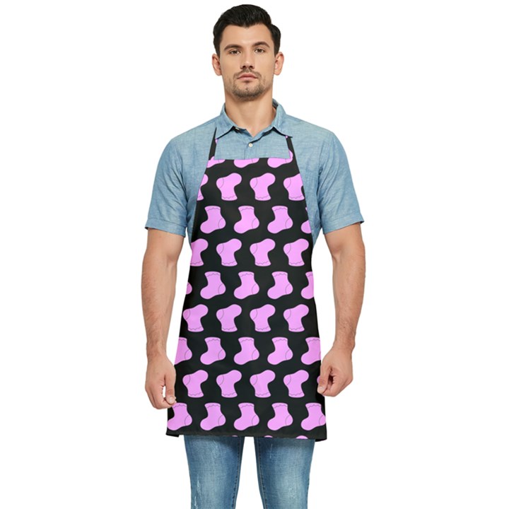 Cute Baby Socks Illustration Pattern Kitchen Apron