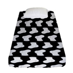 Black And White Cute Baby Socks Illustration Pattern Fitted Sheet (single Size) by GardenOfOphir