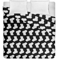 Black And White Cute Baby Socks Illustration Pattern Duvet Cover Double Side (king Size) by GardenOfOphir