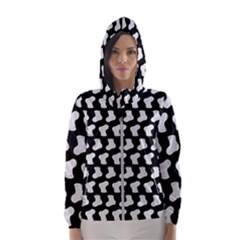 Black And White Cute Baby Socks Illustration Pattern Women s Hooded Windbreaker by GardenOfOphir