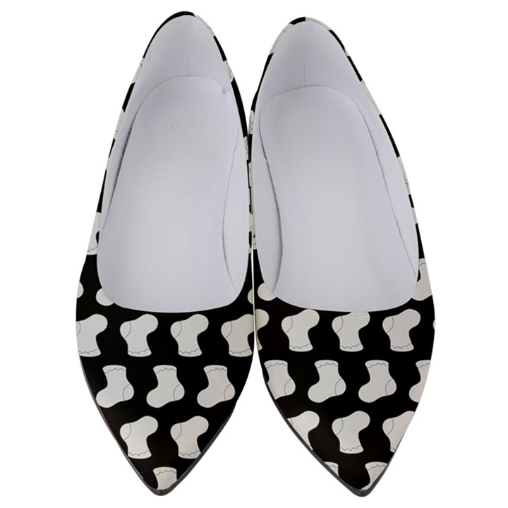 Black And White Cute Baby Socks Illustration Pattern Women s Low Heels