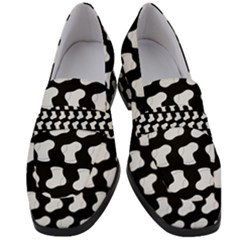 Black And White Cute Baby Socks Illustration Pattern Women s Chunky Heel Loafers by GardenOfOphir