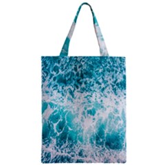 Tropical Blue Ocean Wave Zipper Classic Tote Bag by Jack14