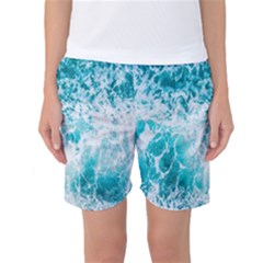 Tropical Blue Ocean Wave Women s Basketball Shorts by Jack14