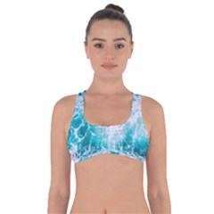 Tropical Blue Ocean Wave Got No Strings Sports Bra