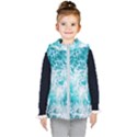 Tropical Blue Ocean Wave Kids  Hooded Puffer Vest View1