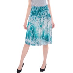 Tropical Blue Ocean Wave Midi Beach Skirt by Jack14