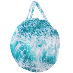 Tropical Blue Ocean Wave Giant Round Zipper Tote by Jack14