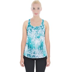 Tropical Blue Ocean Wave Piece Up Tank Top by Jack14