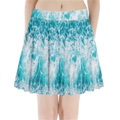 Tropical Blue Ocean Wave Pleated Mini Skirt by Jack14