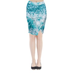 Tropical Blue Ocean Wave Midi Wrap Pencil Skirt by Jack14