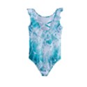 Tropical Blue Ocean Wave Kids  Frill Swimsuit View2