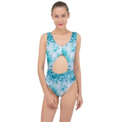 Tropical Blue Ocean Wave Center Cut Out Swimsuit by Jack14