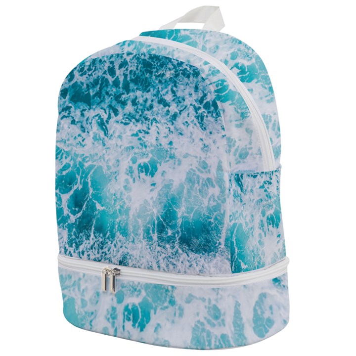 Tropical Blue Ocean Wave Zip Bottom Backpack