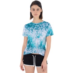 Tropical Blue Ocean Wave Open Back Sport Tee by Jack14