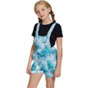 Tropical Blue Ocean Wave Kids  Short Overalls View2