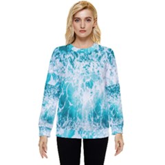 Tropical Blue Ocean Wave Hidden Pocket Sweatshirt by Jack14