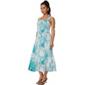 Tropical Blue Ocean Wave Square Neckline Tiered Midi Dress View2