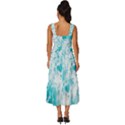 Tropical Blue Ocean Wave Square Neckline Tiered Midi Dress View4