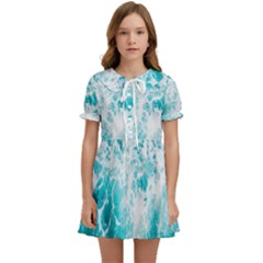 Tropical Blue Ocean Wave Kids  Sweet Collar Dress by Jack14