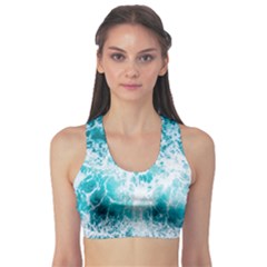 Tropical Blue Ocean Wave Sports Bra by Jack14