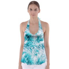 Tropical Blue Ocean Wave Babydoll Tankini Top by Jack14