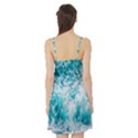 Tropical Blue Ocean Wave Satin Night Slip View2