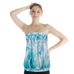 Tropical Blue Ocean Wave Strapless Top by Jack14