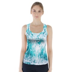 Tropical Blue Ocean Wave Racer Back Sports Top by Jack14