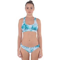 Tropical Blue Ocean Wave Cross Back Hipster Bikini Set by Jack14