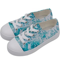 Tropical Blue Ocean Wave Kids  Low Top Canvas Sneakers by Jack14