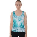 Tropical Blue Ocean Wave Velvet Tank Top View1