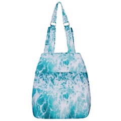 Tropical Blue Ocean Wave Center Zip Backpack by Jack14