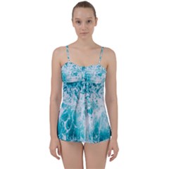 Tropical Blue Ocean Wave Babydoll Tankini Set by Jack14