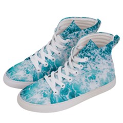 Tropical Blue Ocean Wave Men s Hi-top Skate Sneakers by Jack14