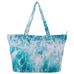 Tropical Blue Ocean Wave Full Print Shoulder Bag by Jack14