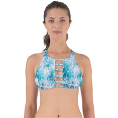 Tropical Blue Ocean Wave Perfectly Cut Out Bikini Top by Jack14