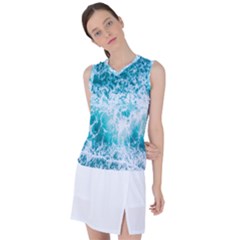 Tropical Blue Ocean Wave Women s Sleeveless Sports Top by Jack14