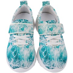 Tropical Blue Ocean Wave Kids  Velcro Strap Shoes by Jack14