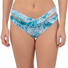 Tropical Blue Ocean Wave Double Strap Halter Bikini Bottoms by Jack14