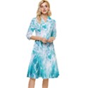 Tropical Blue Ocean Wave Classy Knee Length Dress View1