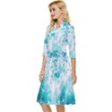 Tropical Blue Ocean Wave Classy Knee Length Dress View3