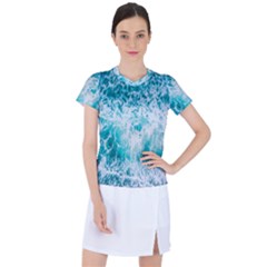 Tropical Blue Ocean Wave Women s Sports Top by Jack14